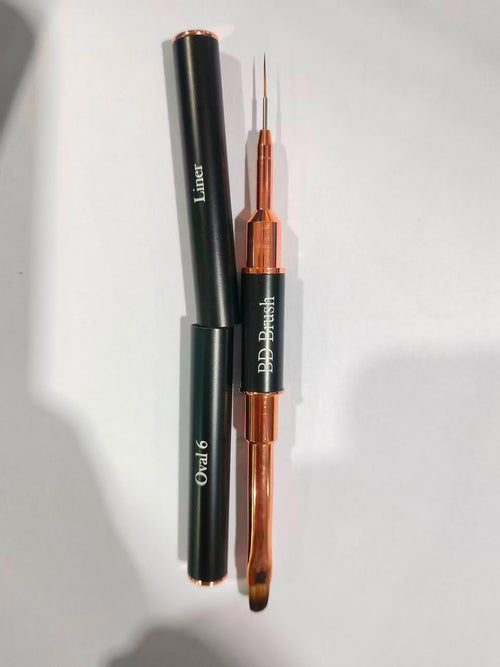 By Donja BDZ Brush Oval 6 & Liner – Dubbelzijdig Nagelpenseel